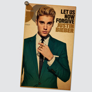 居夢塢 賈斯汀·比伯 Justin Bieber 海報 歐美明星寫真壁畫 宿舍復(fù)古裝飾海報 NB757 50*30