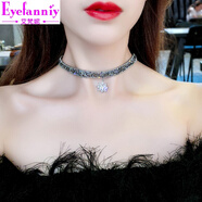 艾梵妮（Eyefanniy） 冰花吊墜頸鏈日韓網(wǎng)紅短款項(xiàng)鏈脖子飾品choker項(xiàng)圈頸帶鎖骨鏈女 靠近。碎鉆鋯石花朵-項(xiàng)鏈