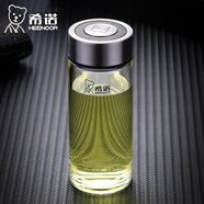 希諾（HEENOOR）希諾單層玻璃杯男女加厚泡茶水杯大容量便攜水晶杯便攜車載杯6017 透明本色 XN-6016 400ML【帶濾網(wǎng)】