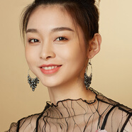俏物俏女（in lay）奧地利人工水晶銀耳環(huán)大圈圈耳墜度假風(fēng)耳飾女時(shí)尚潮人夸張閃亮 炫黑