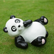 仿真大熊猫户外园林景观工艺品玻璃钢幼儿园动物摆件雕塑别墅装饰 睡姿