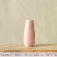 涼笙簡約現(xiàn)代花瓶擺件陶瓷花瓶客廳餐桌茶幾裝飾品工藝品客廳花器擺件 豎條花瓶(粉色)