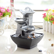 水渡煙云風(fēng)車水輪擺件流水噴泉簡(jiǎn)約現(xiàn)代家居裝飾品客廳辦公室創(chuàng)意水景禮物 8028(16*16*24CM)