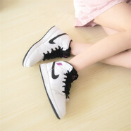 耐克（NIKE）新款女鞋Air Jordan 1 GS AJ1黑白熊貓陰陽禁穿休閑籃球鞋板鞋 555112-138 白黑紫 40