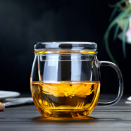 美斯尼 茶杯耐熱玻璃杯水杯泡花茶杯帶過(guò)濾加厚辦公杯茶水分離杯喝水杯 茗韻杯 500ml