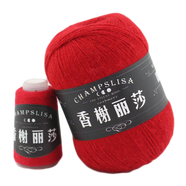 香榭麗莎手編羊絨毛線搭配伴侶線6+6 中粗毛線毛衣線 818大紅