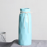 涼笙 創(chuàng  )意家居花瓶花藝客廳電視柜仿真花小清新馬卡龍假花水培花瓶干花假花裝飾品擺件 藍色花瓶(大號)