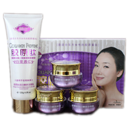 韓紀（Hankey） 靚膚寶膠原肽白里透紅潤白嫩膚面部護膚套裝化妝品系列 四件套（洗面奶+日霜晚霜珍珠膏）