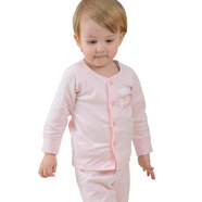 盛哲卡 嬰兒衣服寶寶內(nèi)衣男女幼童上衣春秋裝開衫 粉素色(春秋款) 100