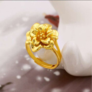 覽日鳥(niǎo)仿真玫瑰花鍍沙金戒指 仿真假開(kāi)口調(diào)節(jié)對(duì)戒女 款式十九