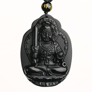 靈氣水晶 天然黑曜石本命佛吊墜十二生肖八大守護(hù)神 平安無事牌男女吊墜 吉祥物護(hù)身符 送珠寶鑒定證書 屬雞本命佛不動明王菩薩