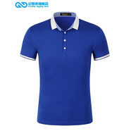 保羅翻領(lǐng)polo定制t恤工衣廣告衫文化衫定做工作服印字logo刺繡 寶藍(lán) XL