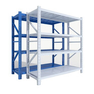 張氏藝佳 倉庫貨架家用中型重型鋼制貨架藍色服裝貨物白色展示架制置物架 白色 輕型120寬50深200高CM四層主架