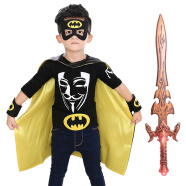格瑞芬 万圣节服装儿童男女孩 道具面具披风装饰创意玩具 蝙蝠侠披风+剑+面罩+护腕+腰带