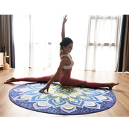 Grom 圓形瑜伽墊女士家用天然橡膠健身隔音冥想坐墊防滑運動(dòng)加厚地墊 曼陀羅 3mm