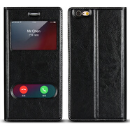 iCoverCase蘋果6s手機(jī)殼手機(jī)套 適用于iphone6s/plus 【6/6splus視窗】瘋馬紋黑+送膜+透明殼