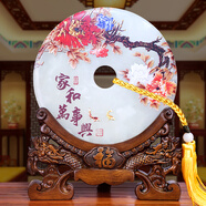 海風(fēng)堂平安扣玉石畢業(yè)禮物送老師家居擺件辦公室電視柜裝飾品結(jié)婚禮物 家和萬事興 直徑26厘米