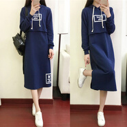 米婭琳產(chǎn)后哺乳衣上衣外出服春秋季長(cháng)袖喂奶衣時(shí)尚款哺乳連衣裙春裝新款 藍色（春秋款） M（適合100-120斤）