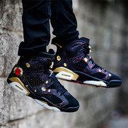 耐克（NIKE）新款男鞋 Air Jordan 6代 AJ6 喬6 喬正代限量運(yùn)動(dòng)休閑高幫籃球鞋 AA2492-021 煙花刺繡中國(guó)新年黑金 40