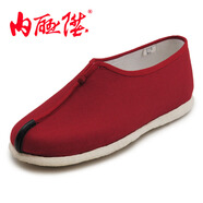 內(nèi)聯(lián)升男鞋僧鞋春秋手工千層底僧夾鞋夏季時(shí)尚休閑老北京布鞋 8105A/G 紅色 41
