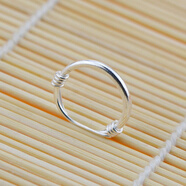 純已久銀飾990足銀戒指光面圓條女士活口推拉簡(jiǎn)單時(shí)尚拉絲銀戒指男女指環(huán)銀戒指 活口推拉圓條戒指【送證書(shū)】