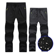 獵遠(yuǎn) 戶外沖鋒褲情侶款 登山服 加厚款 防風(fēng)防寒保暖抓絨長褲子 19699 黑色（男） XL