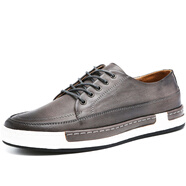 圖哲（TOLZE）時(shí)尚英倫男士休閑鞋潮流系帶百搭鞋復古低幫男鞋 20556 灰色 41碼