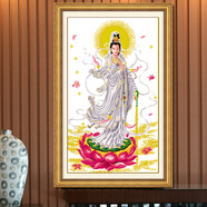 悟客觀(guān)世音菩薩十字繡2025新款繡觀(guān)音全繡線(xiàn)繡滿(mǎn)繡坐蓮觀(guān)音大幅自己繡 【滴水觀(guān)音】中格56X90厘米 絲線(xiàn)