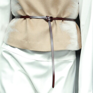 紫心竹細腰帶女裝飾裙子毛衣簡(jiǎn)約百搭時(shí)尚打結皮帶女真皮韓版褲帶