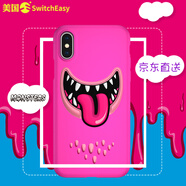 SwitchEasy 蘋(píng)果iPhoneX/Xs/Xr/Max手機(jī)殼硅膠卡通3D立體浮雕超薄防摔保護(hù)套 俏皮粉 iPhoneX/Xs