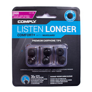 康佩來（COMPLY FOAM） 入耳式耳機C套通用隔音舒適耳帽Comply惰性慢回彈記憶海綿耳套 COMFORT+（TSx500）中號M   盒裝（3對）