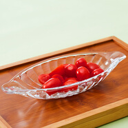 億特藍條紋玻璃香蕉船雪糕杯長(cháng)條甜品碗糖果盤(pán)船形沙拉碗刨冰碗冰激凌碗