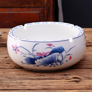 恒古（Heregur）青花陶瓷歐式復古客廳煙灰缸精品大號實(shí)用陶瓷大碼收納煙缸時(shí)尚創(chuàng  )意個(gè)性辦公室圓形 大號和為貴