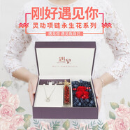 北笙紀(jì)S925銀項鏈?zhǔn)宙溣郎ǘY盒214情人節(jié)禮物送女友女朋友生日禮物女生創(chuàng)意禮品實用送老婆閨蜜同學(xué) 靈動項鏈+相思豆+永生花禮盒+耳釘