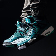 耐克（NIKE）男女鞋AJ4 Air Jordan4運(yùn)動(dòng)時(shí)尚情侶休閑緩沖減震籃球鞋 705331-705330-330 湖水綠 37.5