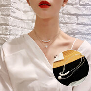 寶夏悅鎖骨鏈韓國choker項(xiàng)圈女潮頸帶脖鏈網(wǎng)紅脖子飾品短款頸鏈項(xiàng)鏈 8#雙層仿珍珠項(xiàng)鏈