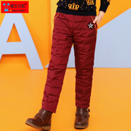 騎士貝勒 童裝男童羽絨褲加厚冬外穿中大童保暖長(cháng)褲新款兒童防水褲子潮 紅色 130