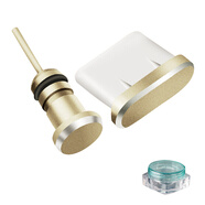 cance1 Type-C手機(jī)防塵數(shù)據(jù)口塞耳機(jī)防塵塞黑鯊5pro 一加9小米11 紅魔9 ROG6 Type-C土豪金+收納盒