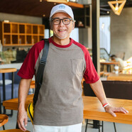 瑞質(zhì) 老爸短袖體恤爸爸夏裝衣服時(shí)尚中老年男裝中年夏季爺爺老人t恤純棉 咖拼紅 L/175
