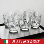 BORMIOLI ROCCO 波米欧利意大利进口玻璃杯家用喝水杯子果汁饮料杯6杯加茶盘套装 透明色390ml6只+茶盘