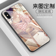 皚雪 蘋(píng)果/7手機殼XR照片定制iPhoneX/8/7Plus/6plus/8plus玻璃殼 蘋(píng)果X 來(lái)圖定制【鋼化玻璃殼】