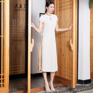 木真了古裝女裝新款復(fù)古改良印花連衣裙女 602 13色 M