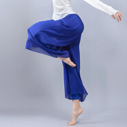 共妍 現(xiàn)代舞服古典舞服女 民族舞蹈服莫代爾練功褲飄逸雪紡舞蹈褲闊腿 寶藍 均碼