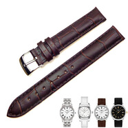 瑪薩琪適用于天梭1853真皮表帶 T033女款白色針扣小牛皮表帶 14mm  棕色 14mm