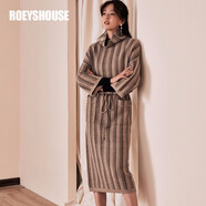 ROEYSHOUSE羅衣原創(chuàng)毛衣連衣裙女秋冬新款保暖高領(lǐng)修身打底針織裙子5767 卡其色 XL