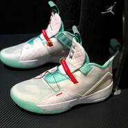 耐克（NIKE）新款男鞋Air Jordan 33 AJ33男子運(yùn)動(dòng)休閑氣墊緩震實(shí)戰(zhàn)籃球鞋 AQ8830-BV5072-101 白綠 43