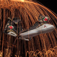 耐克（NIKE）男鞋 AIR JORDAN  AJ32喬32黑紅高幫運動籃球鞋戰(zhàn)靴 AJ6333-042 中國年 煙花牡丹 40.5