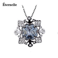 Eternelle法國永恒仿水晶雪花項鏈 韓版短款吊墜女鎖骨鏈掛墜時(shí)尚新款飾品 魅影藍