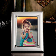 弗萊文茨歐式金屬相框6寸8寸10寸兒童照相框定制掛墻家用客廳玄關(guān)相框擺臺 2838銀色 6寸