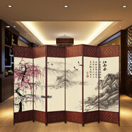 歐美人屏風(fēng)隔斷中式客廳入戶(hù)門(mén)玄關(guān)柜酒店辦公室風(fēng)水草編折屏 4扇起拍 單扇50*180雙面圖案C
